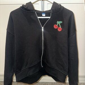 Black Cherry Cropped Hoodie